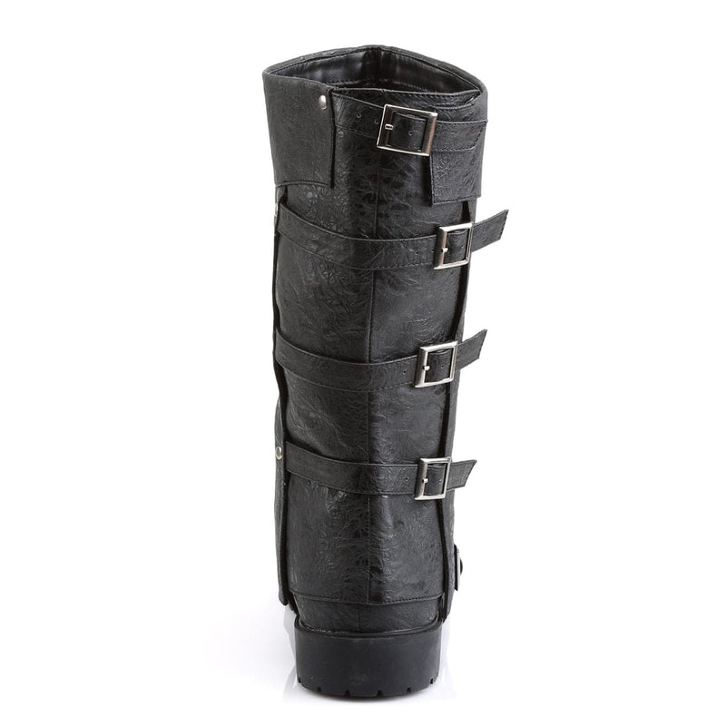 Funtasma GOTHAM-105 Knee High Boot (Black Distressed Pu)