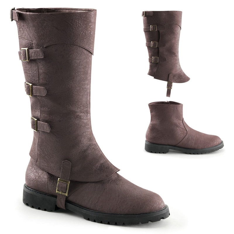 Funtasma GOTHAM-105 Knee High Boot (Brown Distressed Pu)