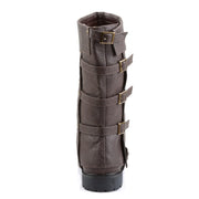 Funtasma GOTHAM-105 Knee High Boot (Brown Distressed Pu)