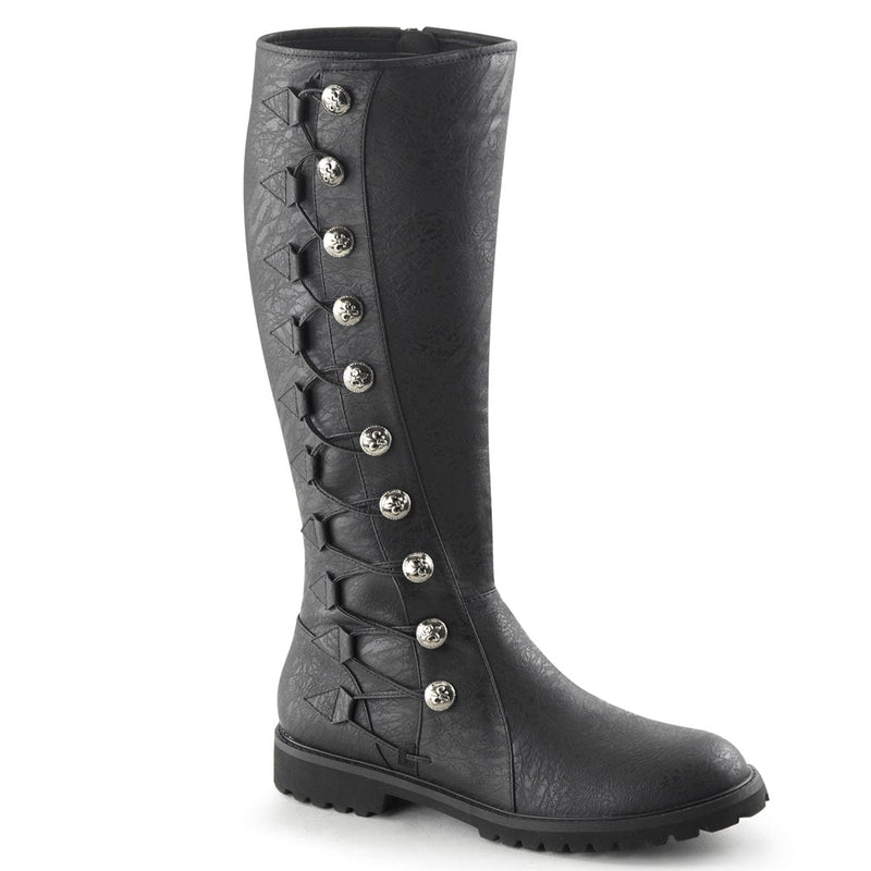 Funtasma GOTHAM-109 Knee High Boot (Black Distressed Pu)