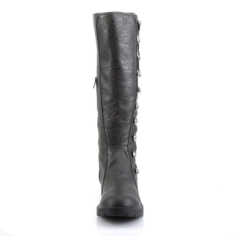 Funtasma GOTHAM-109 Knee High Boot (Black Distressed Pu)
