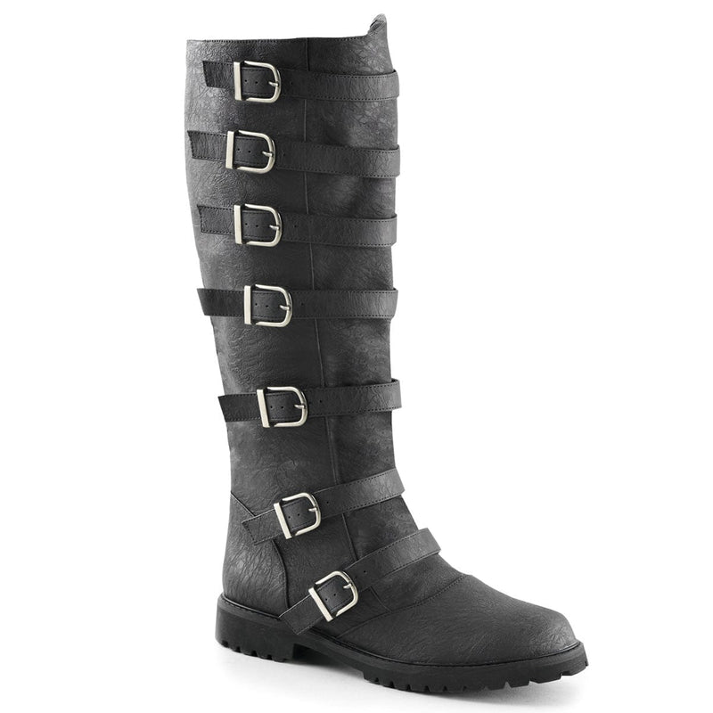 Funtasma GOTHAM-110 Knee High Boot (Black Distressed Pu)