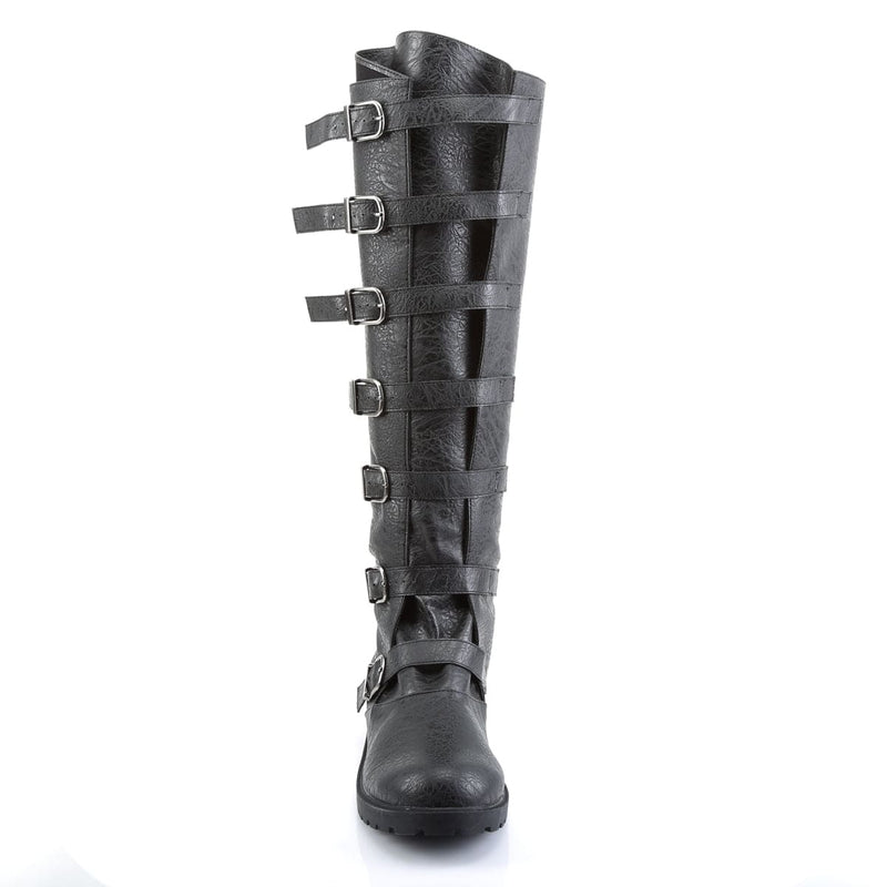 Funtasma GOTHAM-110 Knee High Boot (Black Distressed Pu)