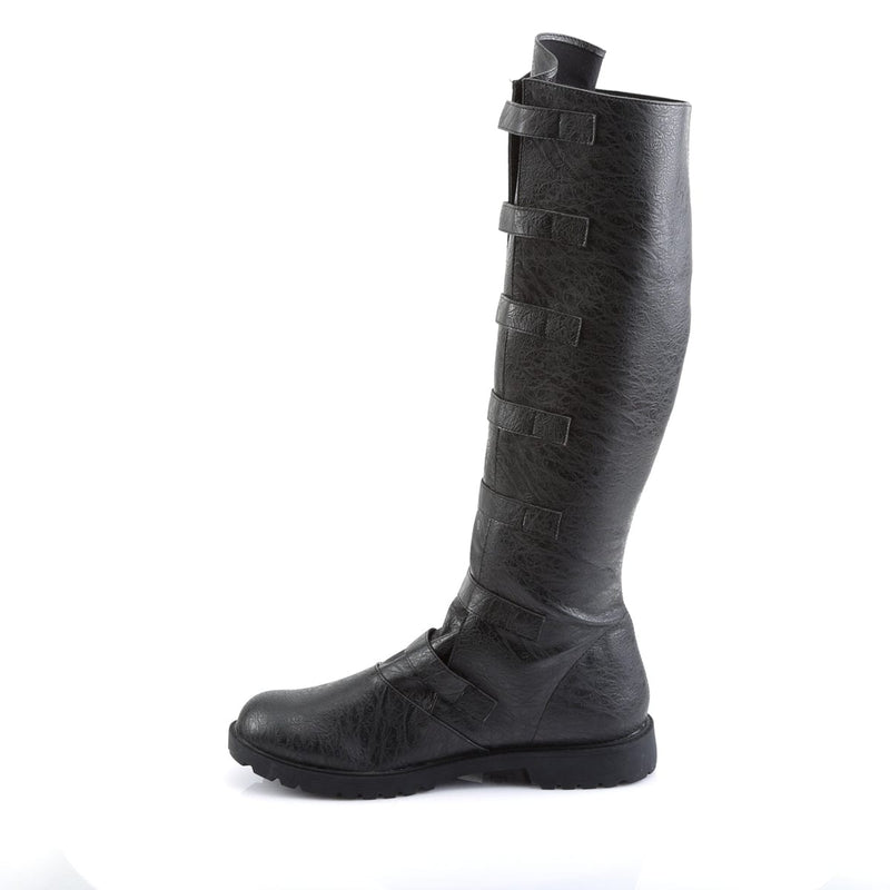 Funtasma GOTHAM-110 Knee High Boot (Black Distressed Pu)