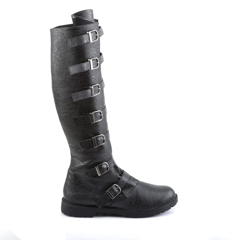 Funtasma GOTHAM-110 Knee High Boot (Black Distressed Pu)