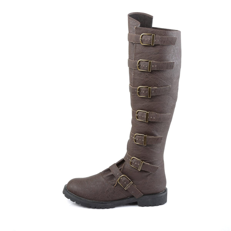 Funtasma GOTHAM-110 Knee High Boot (Brown Distressed Pu)