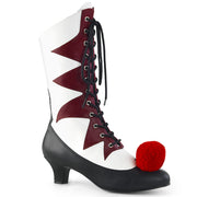 Funtasma IT-120 Mid-Calf Boot (White-Burgundy Pu)