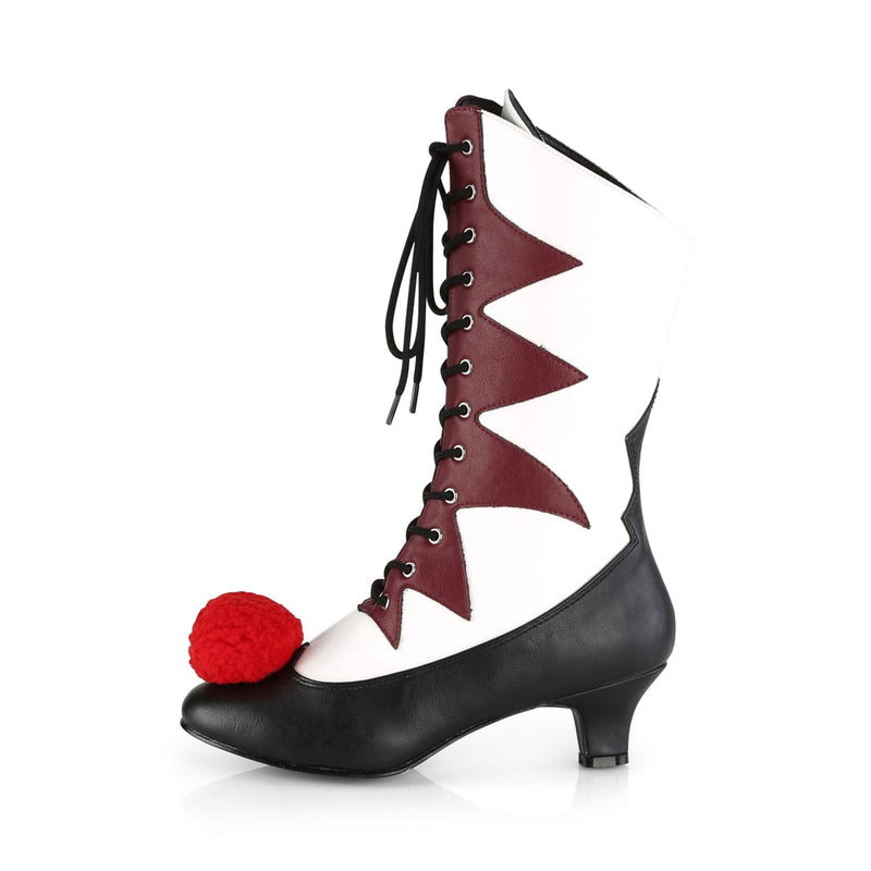 Funtasma IT-120 Mid-Calf Boot (White-Burgundy Pu)