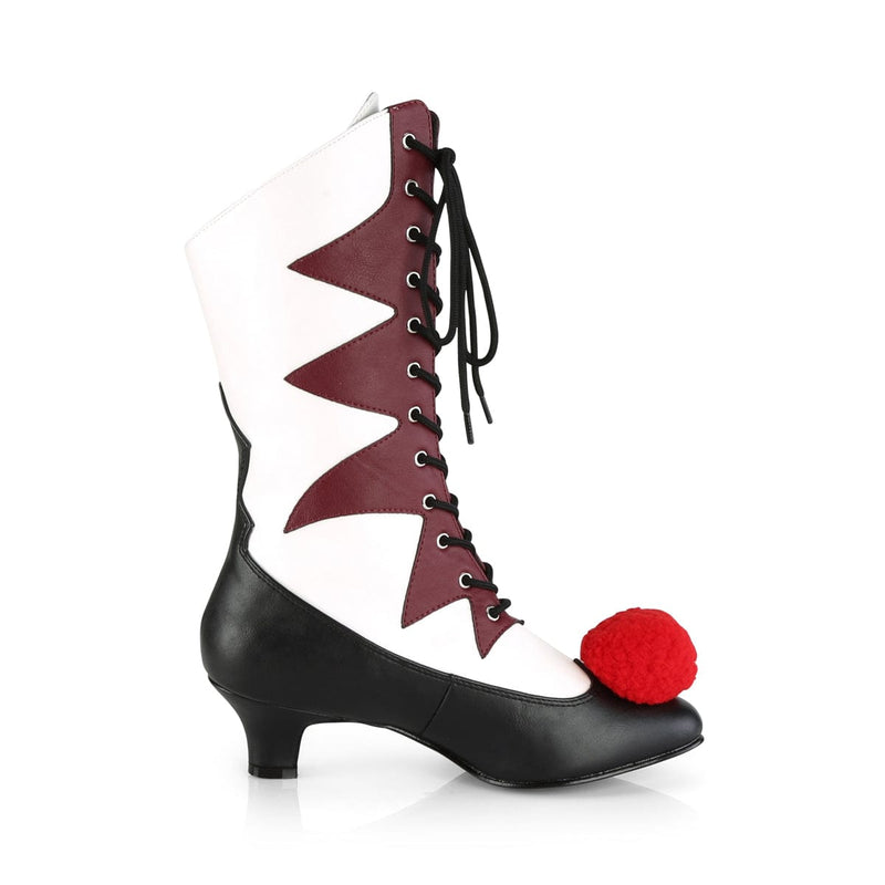 Funtasma IT-120 Mid-Calf Boot (White-Burgundy Pu)