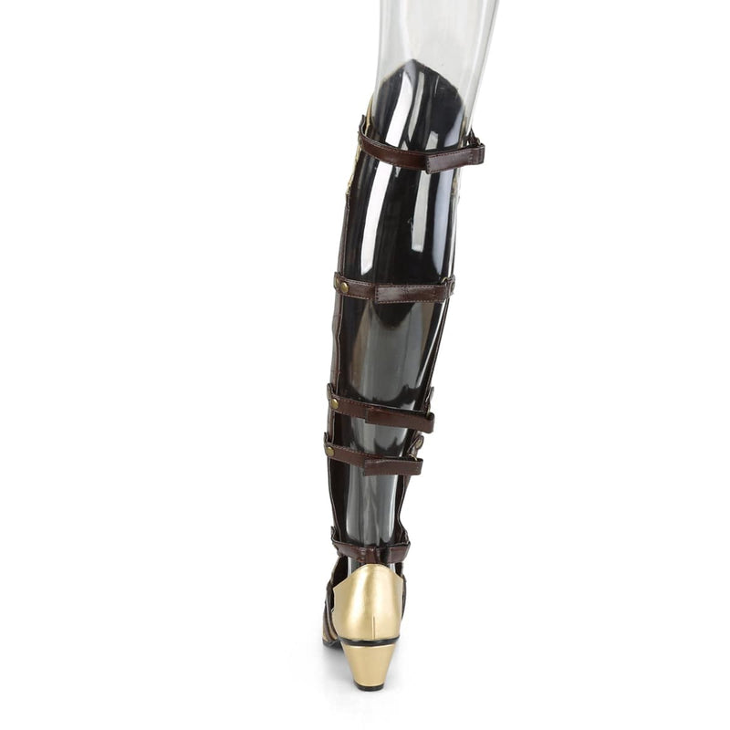 Funtasma MAIDEN-8830 Knee High Boot (Brown-Gold Pu)