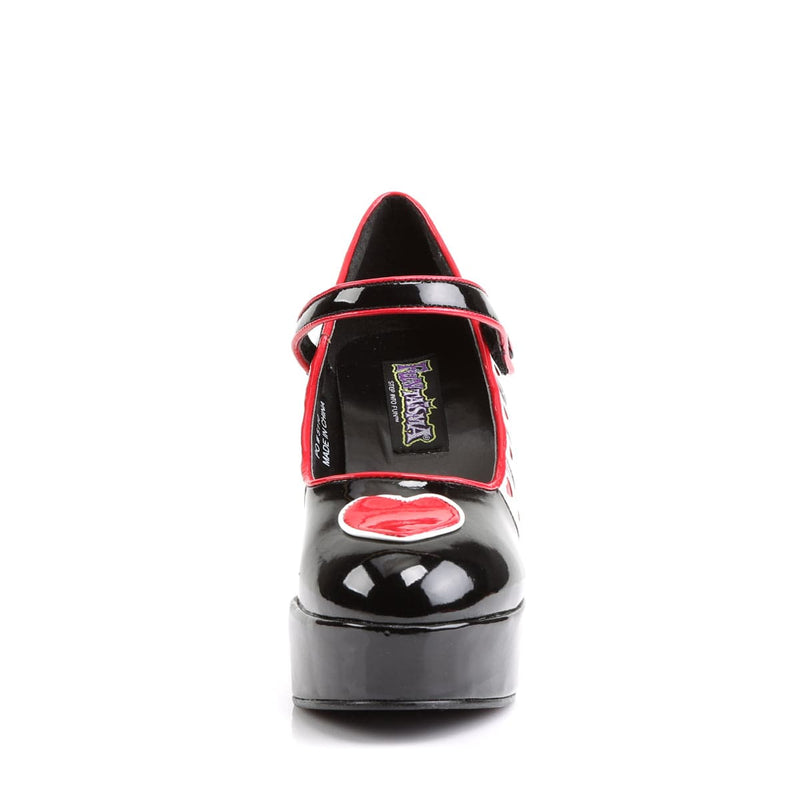 Funtasma QUEEN-55 Pump (Black-White-Red Patent)
