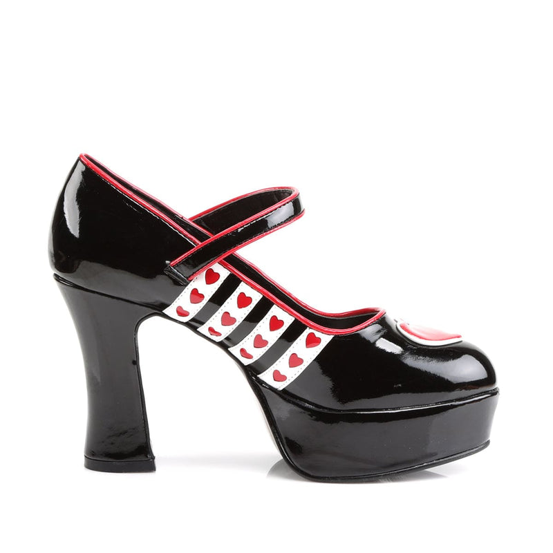 Funtasma QUEEN-55 Pump (Black-White-Red Patent)