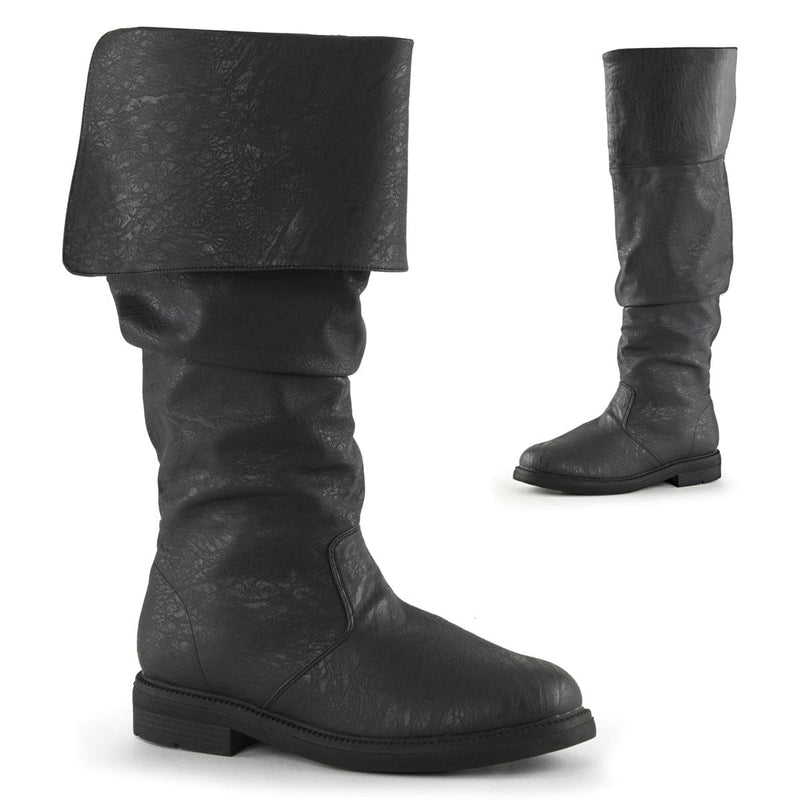 Funtasma ROBINHOOD-100 Knee High Boot (Black Distressed Pu)