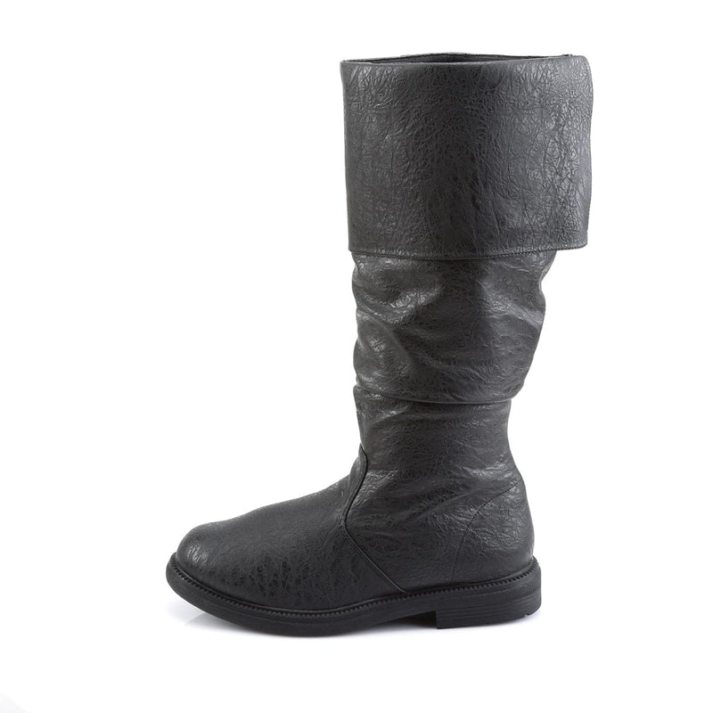 Funtasma ROBINHOOD-100 Knee High Boot (Black Distressed Pu)