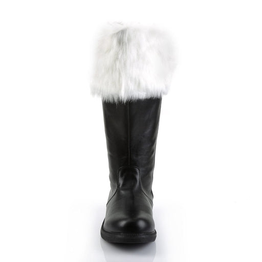 Funtasma SANTA-106WC Knee High Boot (Black Pu-White Faux Fur)