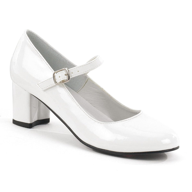 Funtasma SCHOOLGIRL-50 Mary Jane (White Patent)