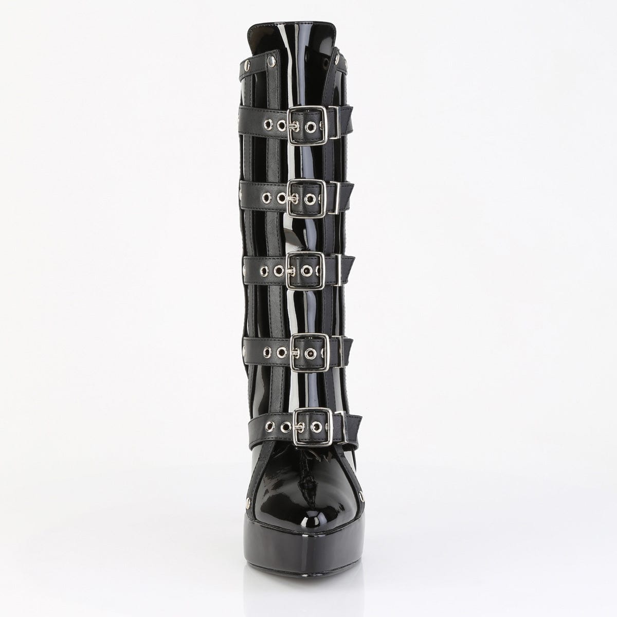 INDULGE-1038 Black Pat Ankle Boots Devious US Size (Women's): 6