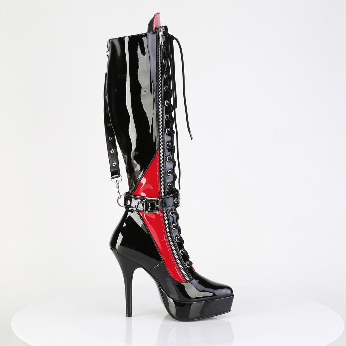 INDULGE-2028 Black-Red Pat Knee Boots Devious US Size (Women's): 6