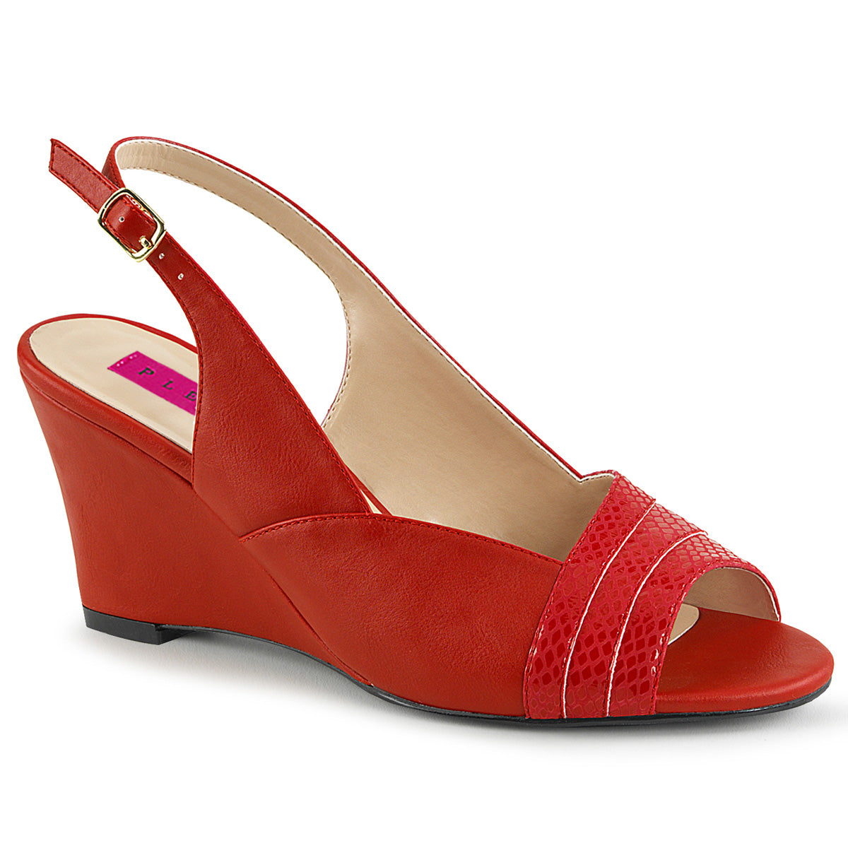 KIMBERLY-01SP Red Faux Leather