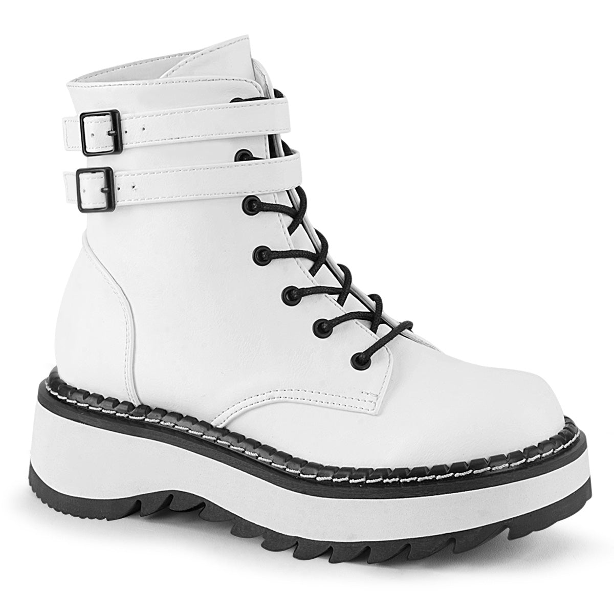 LILITH-152 White Ankle Boots