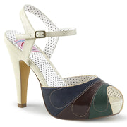 Pin Up Couture BETTIE-27 Sandal (Cream Multi Faux Leather)