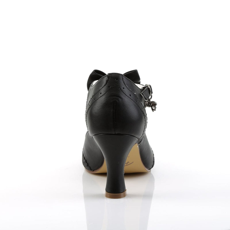 Pin Up Couture FLAPPER-11 Pump (Black Faux Leather)