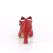 Pin Up Couture FLAPPER-11 Pump (Red Faux Leather)