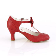 Pin Up Couture FLAPPER-11 Pump (Red Faux Leather)