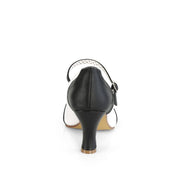 Pin Up Couture FLAPPER-25 Pump (Black-White Pu)