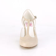 Pin Up Couture FLAPPER-26 Cream Pu