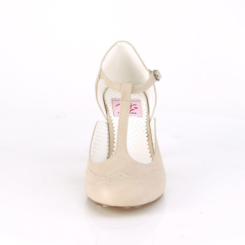 Pin Up Couture FLAPPER-26 Cream Pu