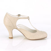 Pin Up Couture FLAPPER-26 Cream Pu