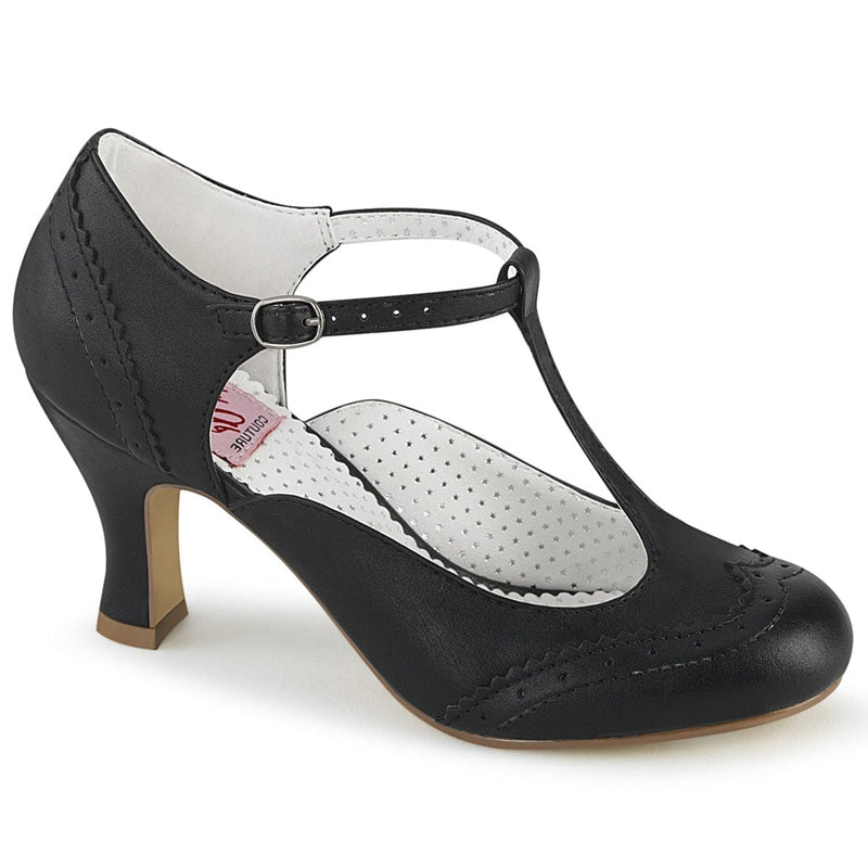 Pin Up Couture FLAPPER-26 Pump (Black Pu)
