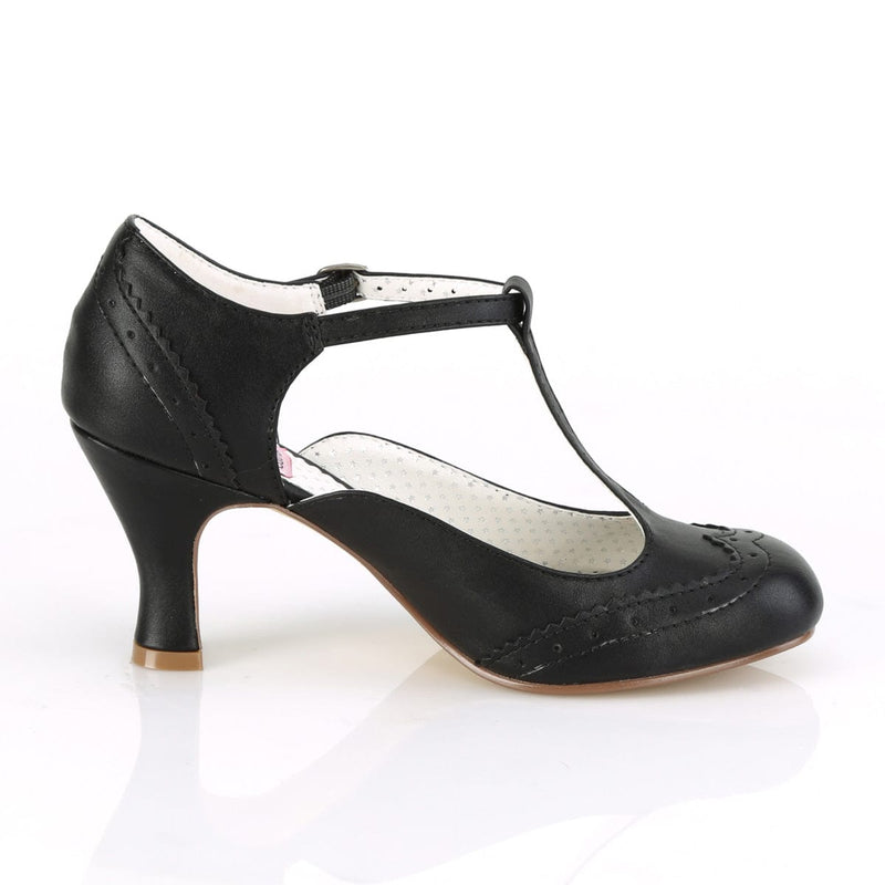 Pin Up Couture FLAPPER-26 Pump (Black Pu)