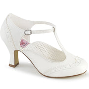 Pin Up Couture FLAPPER-26 Pump (White Pu)