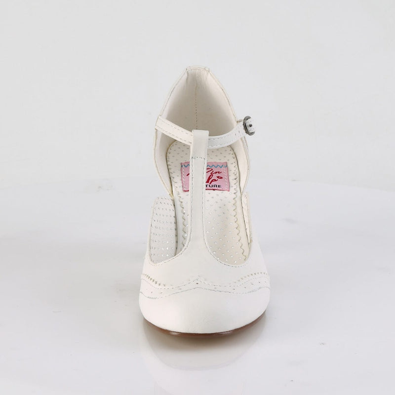 Pin Up Couture FLAPPER-26 Pump (White Pu)