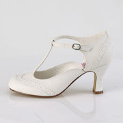 Pin Up Couture FLAPPER-26 Pump (White Pu)