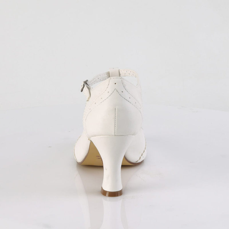 Pin Up Couture FLAPPER-26 Pump (White Pu)