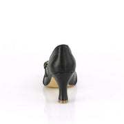 Pin Up Couture FLAPPER-32 Pump (Black Faux Leather)