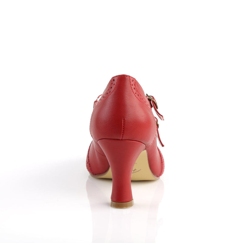 Pin Up Couture FLAPPER-35 Pump (Red Faux Leather)