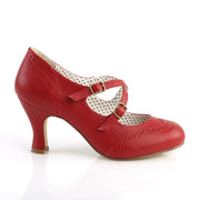 Pin Up Couture FLAPPER-35 Pump (Red Faux Leather)
