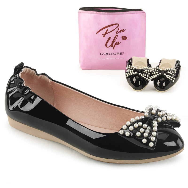 Pin Up Couture IVY-09 Flat (Black Patent)