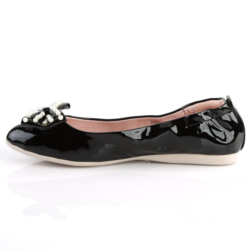Pin Up Couture IVY-09 Flat (Black Patent)