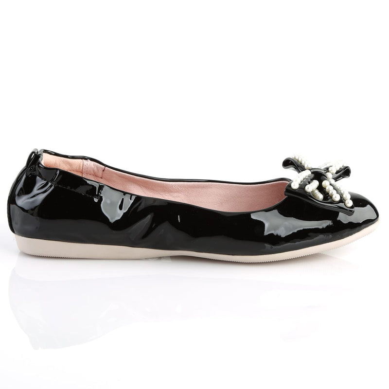 Pin Up Couture IVY-09 Flat (Black Patent)