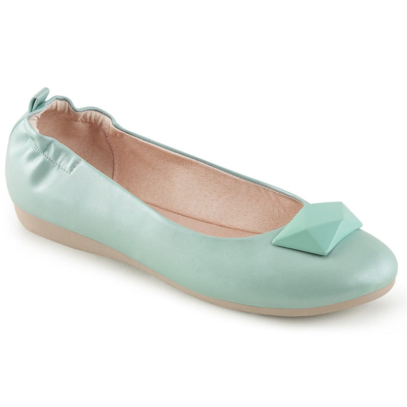 Pin Up Couture OLIVE-08 Flat (Aqua Faux Leather)
