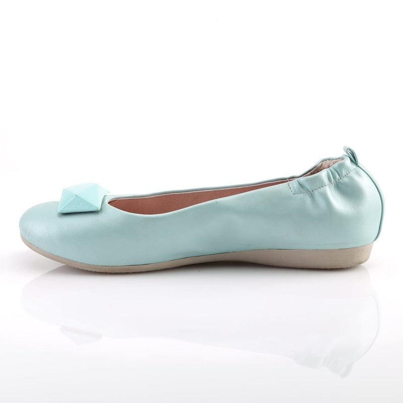 Pin Up Couture OLIVE-08 Flat (Aqua Faux Leather)