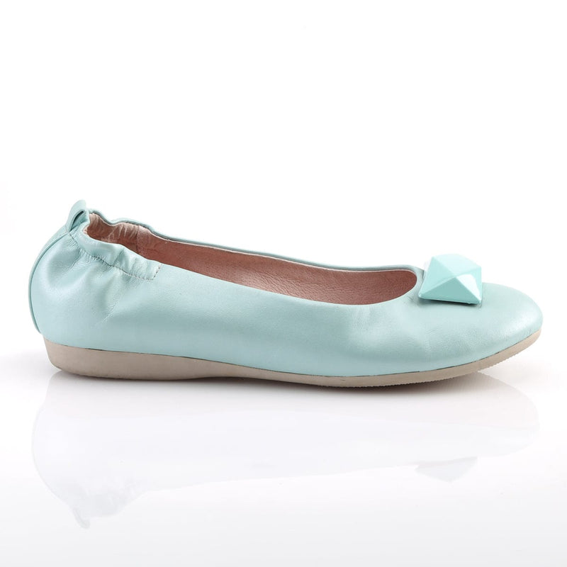 Pin Up Couture OLIVE-08 Flat (Aqua Faux Leather)
