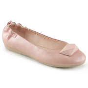 Pin Up Couture OLIVE-08 Flat (Baby Pink Faux Leather)
