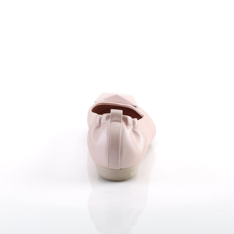 Pin Up Couture OLIVE-08 Flat (Baby Pink Faux Leather)