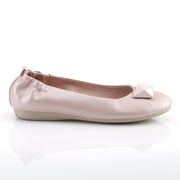 Pin Up Couture OLIVE-08 Flat (Baby Pink Faux Leather)